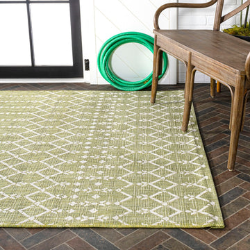 Ourika Moroccan Geometric Textured Weave Indoor/outdoor Rug